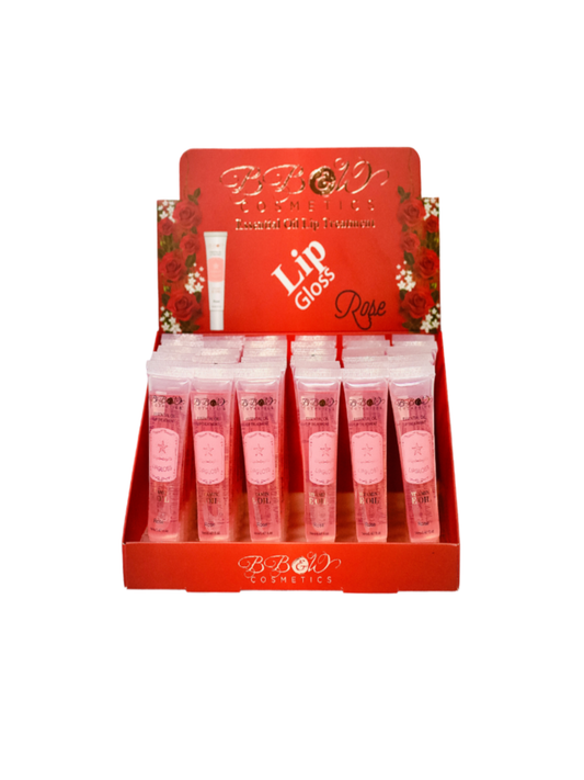 3 Rose Lip Gloss Display -YL20021